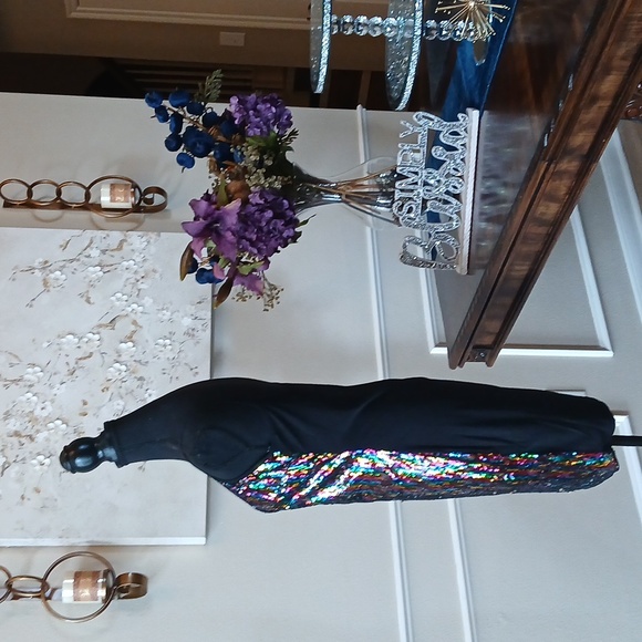 Super Sexy Multicolor Sequined Bodycon Mini Dress. Size L - Picture 6 of 17